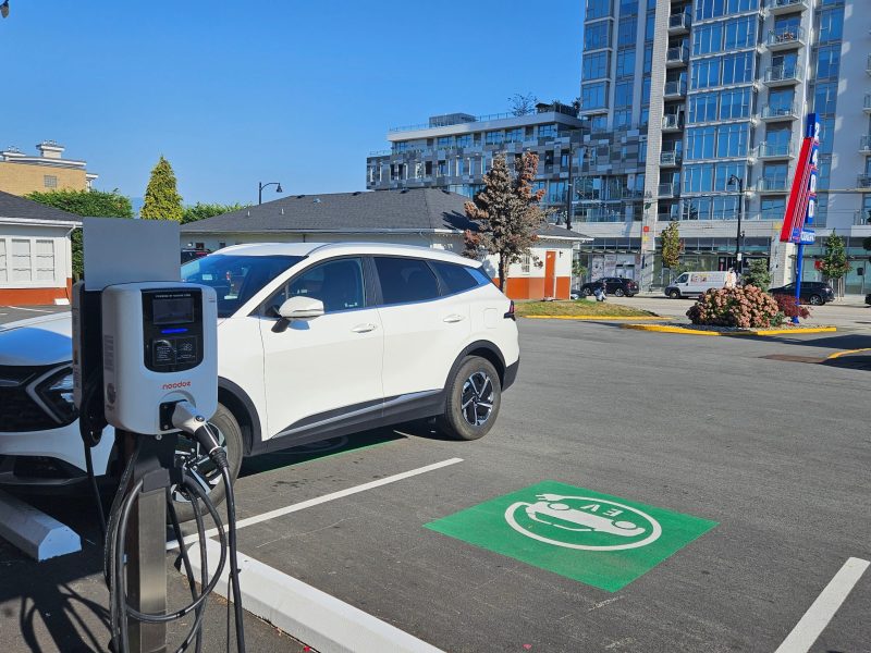 EV charging stations at 2400 Motel in East Vancouver