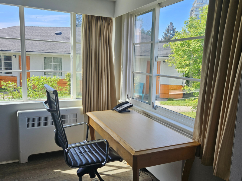 Motel room with work desk at 2400 Motel East Vancouver