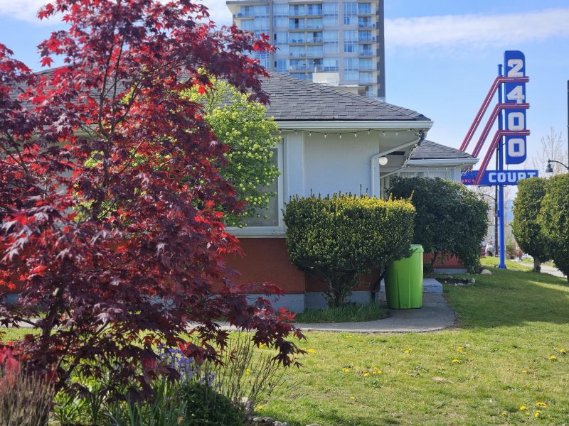Affordable East Vancouver motel with retro neon sign