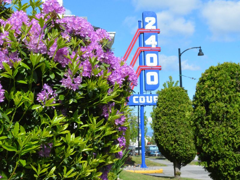 Affordable East Vancouver motel with retro neon sign