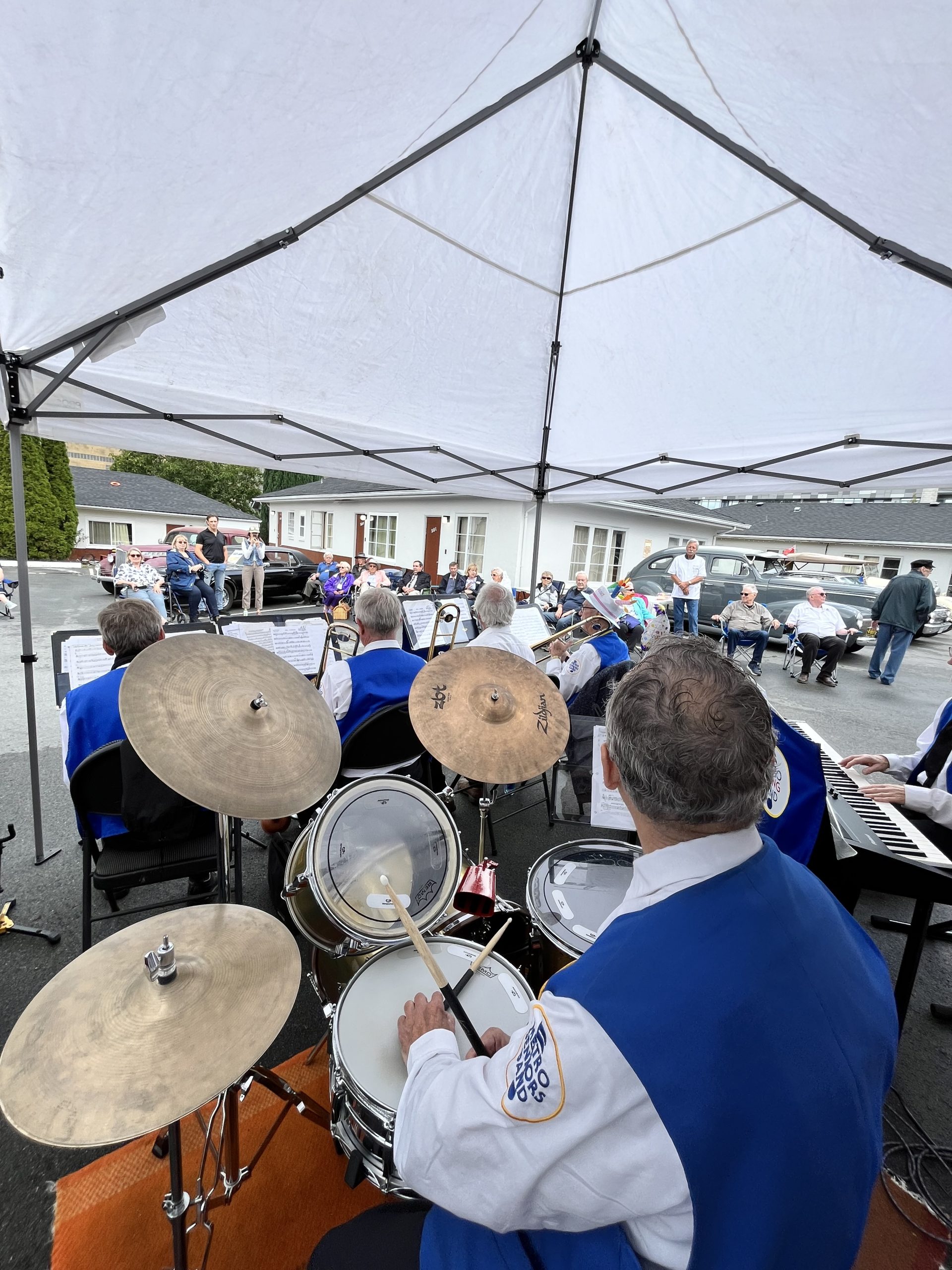 Retro car show and community event at 2400 Motel Kingsway