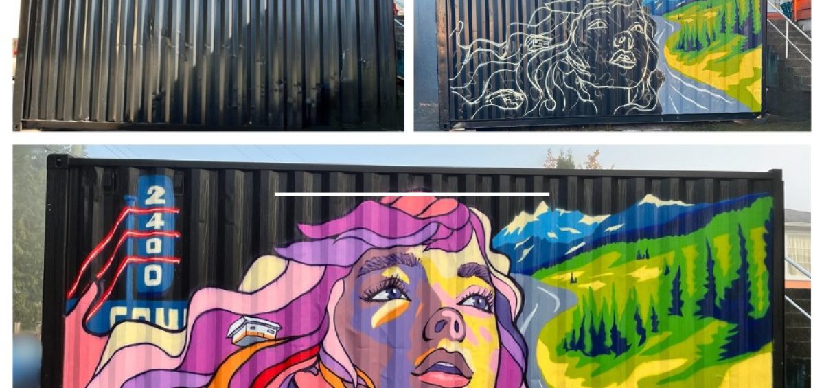 Artwork at 2400 Motel Vancouver by local artist