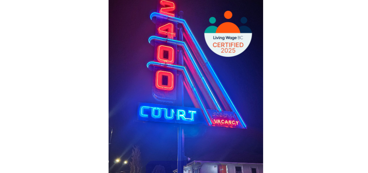 Iconic neon sign at the 2400 Motel on Kingsway in Vancouver